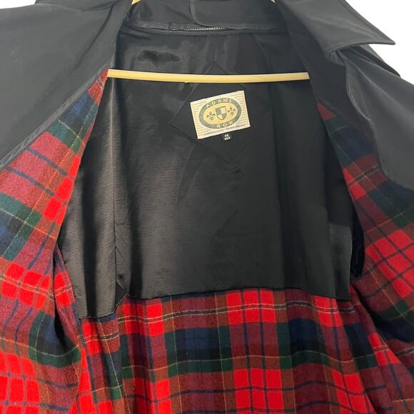 Adams Row Mens Trench Coat Double Breasted Belt Liner Dark Academia SZ 46 - Picture 2 of 11